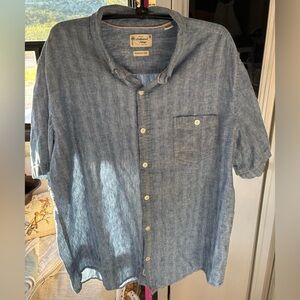 The original weatherproof vintage  Men's Casual Blue Button-Down Shirt XL